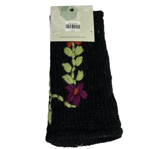 COPY - Earthbound Trading Hand Warmers Fingerless Gloves Knit In Nepal Wool Lin… - Picture 4 of 12